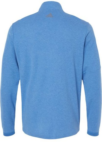 Adidas A554 3-Stripes Quarter-Zip Sweater - Focus Blue Melange