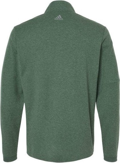 Adidas A554 3-Stripes Quarter-Zip Sweater - Green Oxide Melange