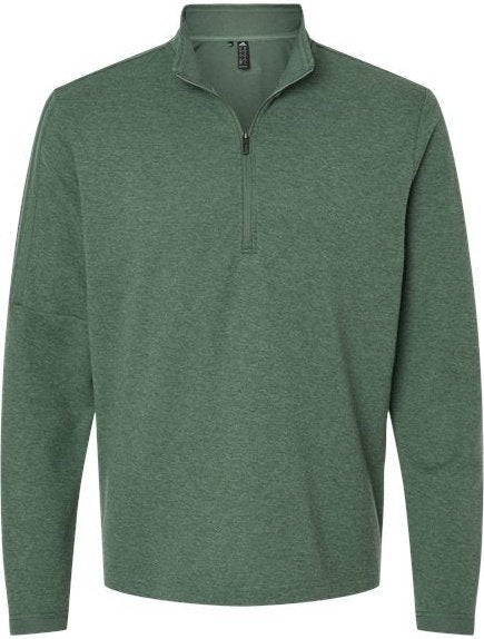 Adidas A554 3-Stripes Quarter-Zip Sweater - Green Oxide Melange