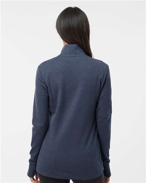 Adidas A555 Women's 3-Stripes Quarter-Zip Sweater - Collegiate Navy Melange