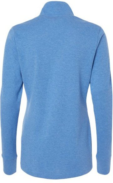 Adidas A555 Women's 3-Stripes Quarter-Zip Sweater - Focus Blue Melange