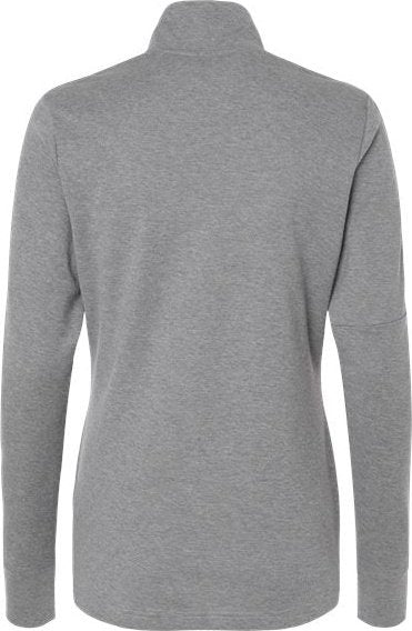Adidas A555 Women's 3-Stripes Quarter-Zip Sweater - Gray Three Melange