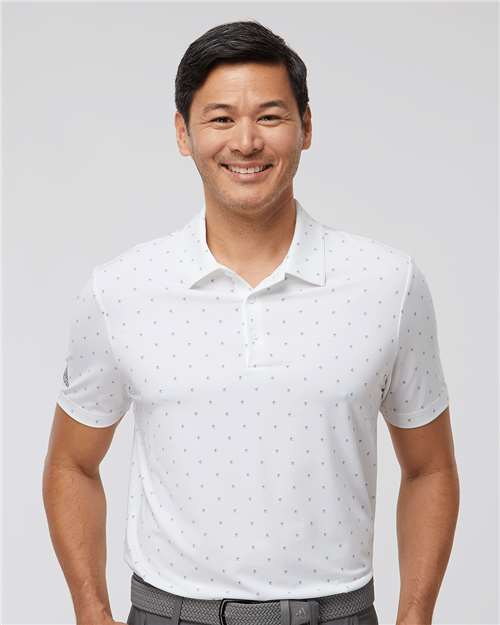 Adidas A574 Pine Tree Polo - White Gray Three