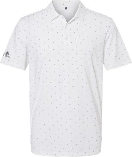 Adidas A574 Pine Tree Polo - White Gray Three