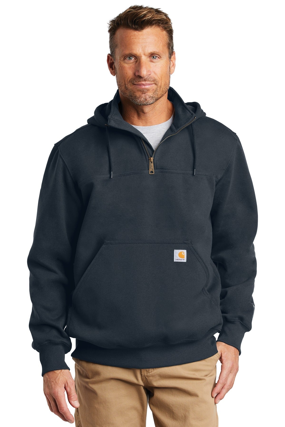 Carhartt Rain Defender Paxton Heavyweight Hooded Zip Mock Sweatshirt Embroidery Supply Shop