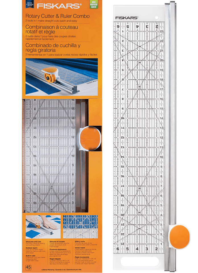 Fiskars Rotary Cutter and Ruler Combo - Rectangle 6" x 24"