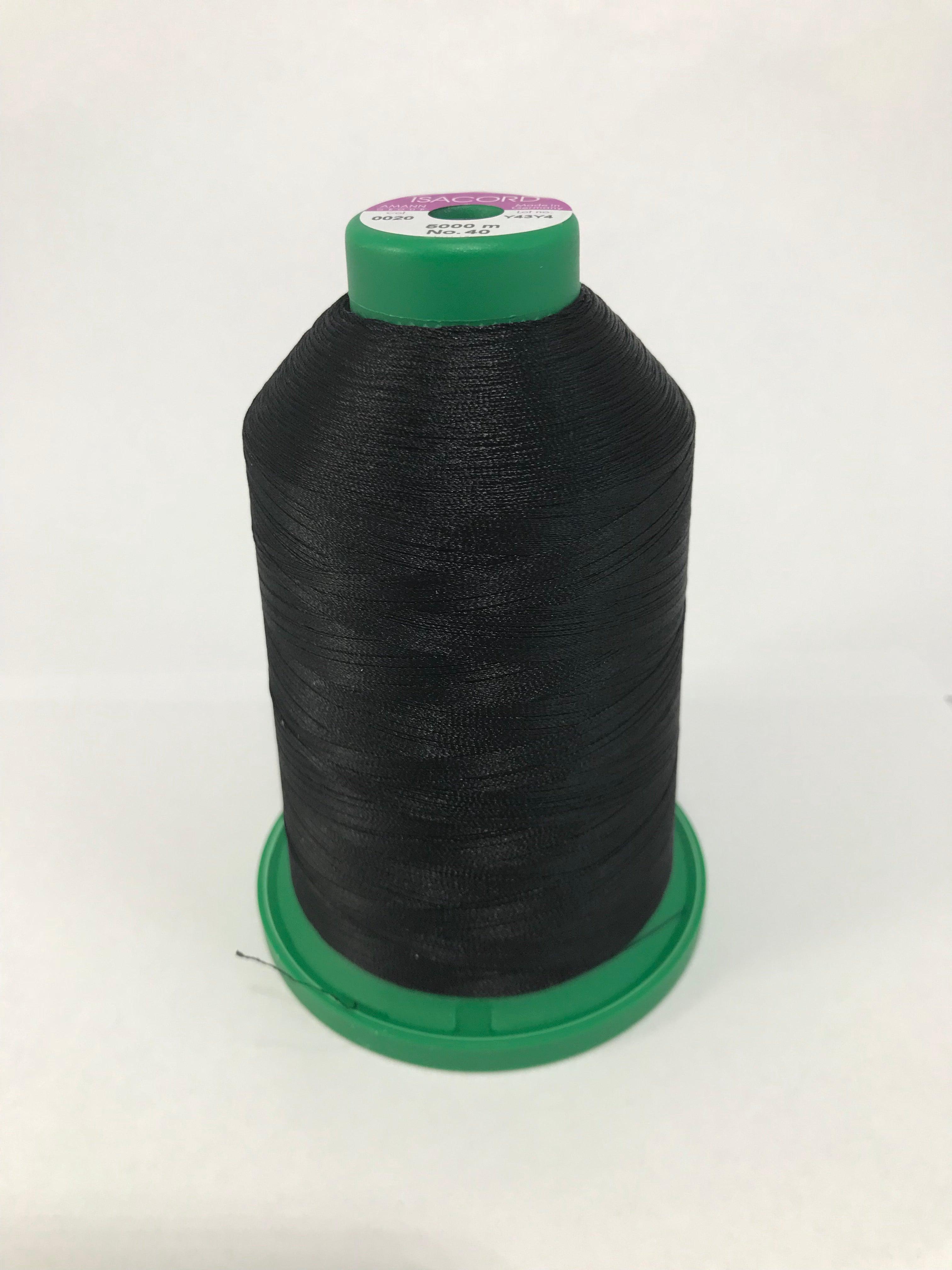 0020 - BLACK - ISACORD EMBROIDERY THREAD 40 WT