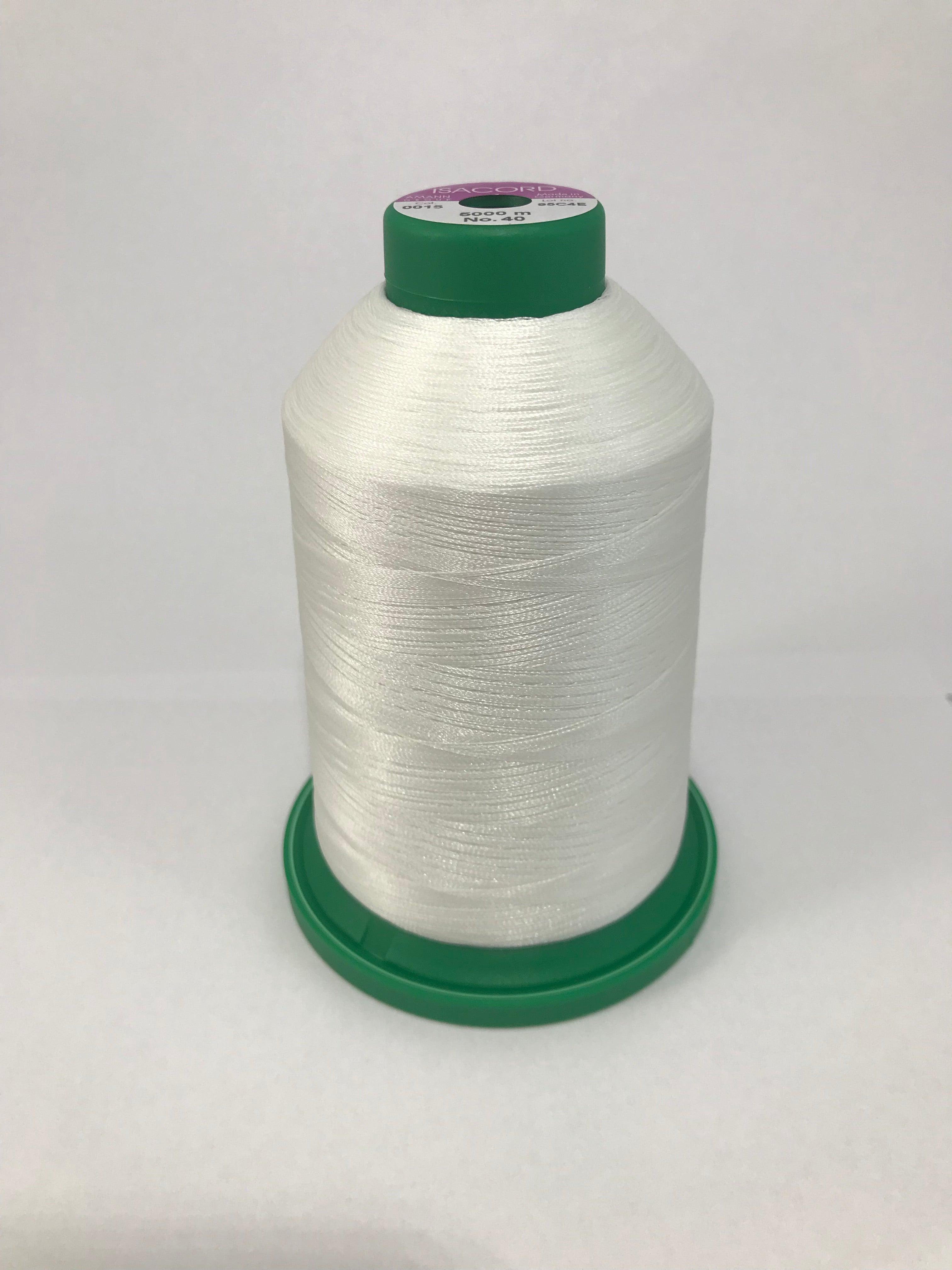0015 - WHITE - ISACORD EMBROIDERY THREAD 40 WT